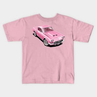 Pink Classic Barbie Car Kids T-Shirt